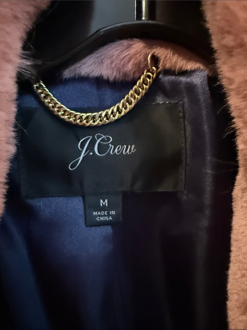 J. Crew Plush Faux Fur Pea Coat in Dusty Rose - Picture 2 of 3